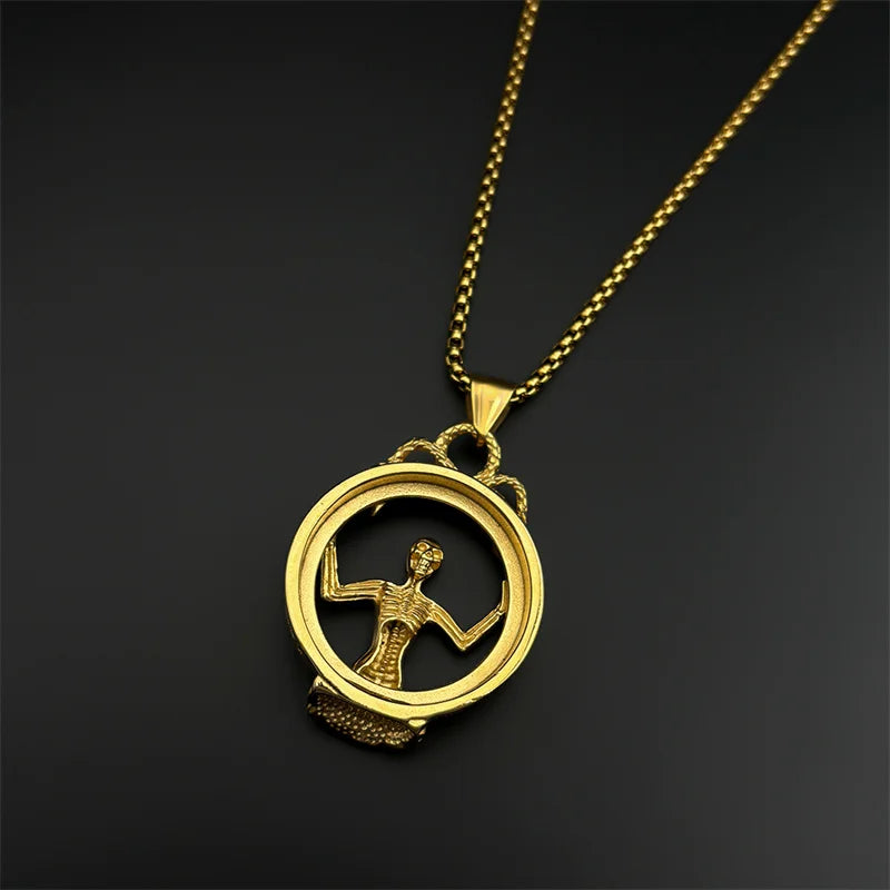 Skull Gold Pendant Lovely Faja Vintage Vampire