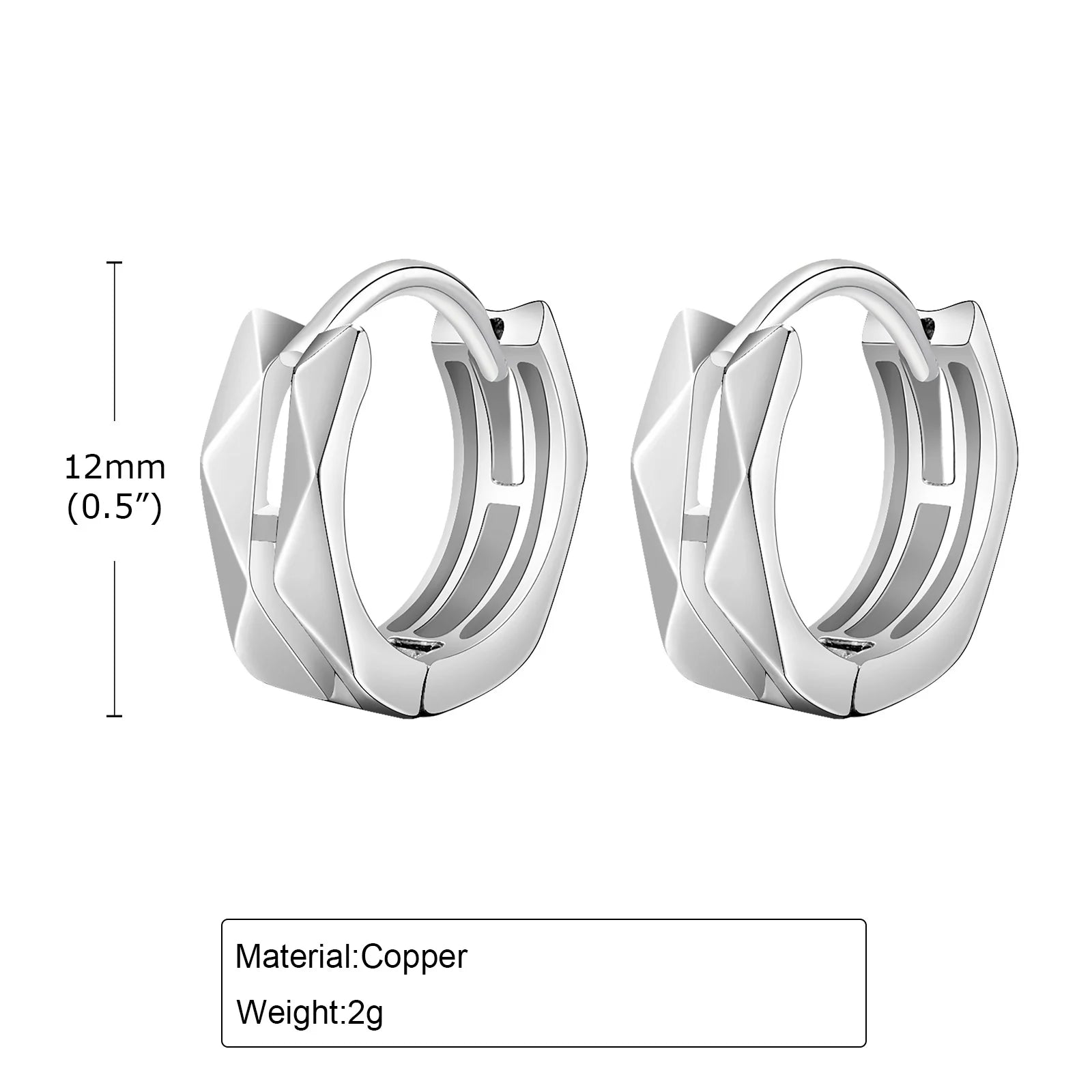 Geometric Hoop Earrings — Stainless Steel