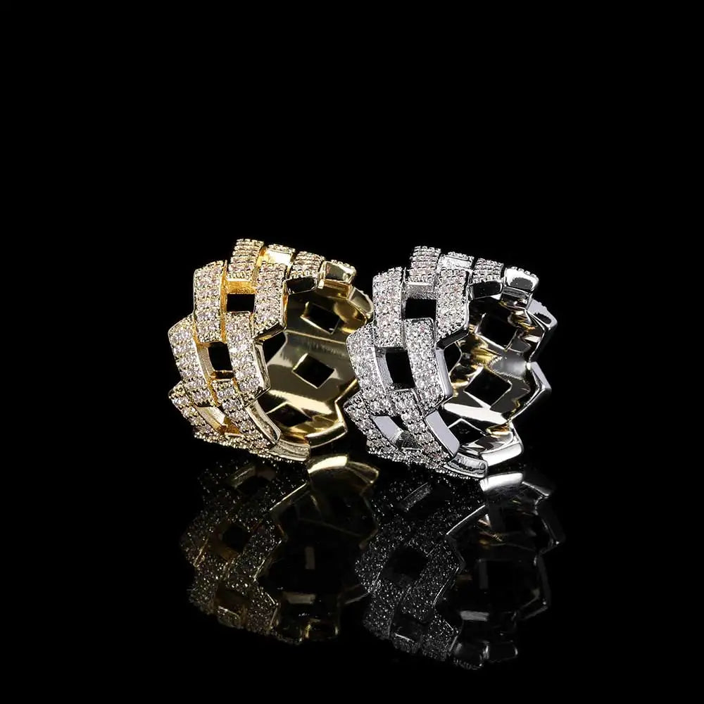 Iced Out Cuban Ring Stainless Steel 14MM