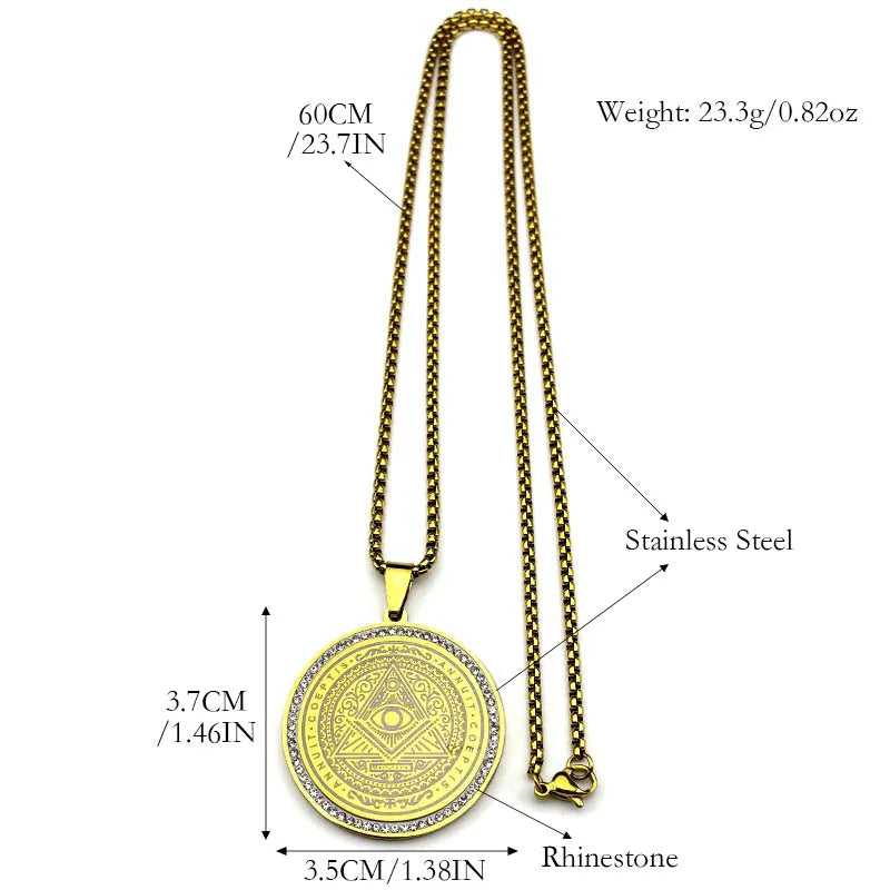 Gold Pendant Annuit Coeptis All Seeing Eye Providence