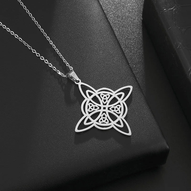 Celtic Witch Knot Pendant Necklace — Stainless Steel