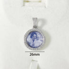 Iced Out Photo Pendant Necklace 26MM