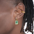 Iced Out Mahjong Dangle Earrings CZ