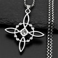 Knot Silver Pendant Witch Rhinestones Wicca Magic