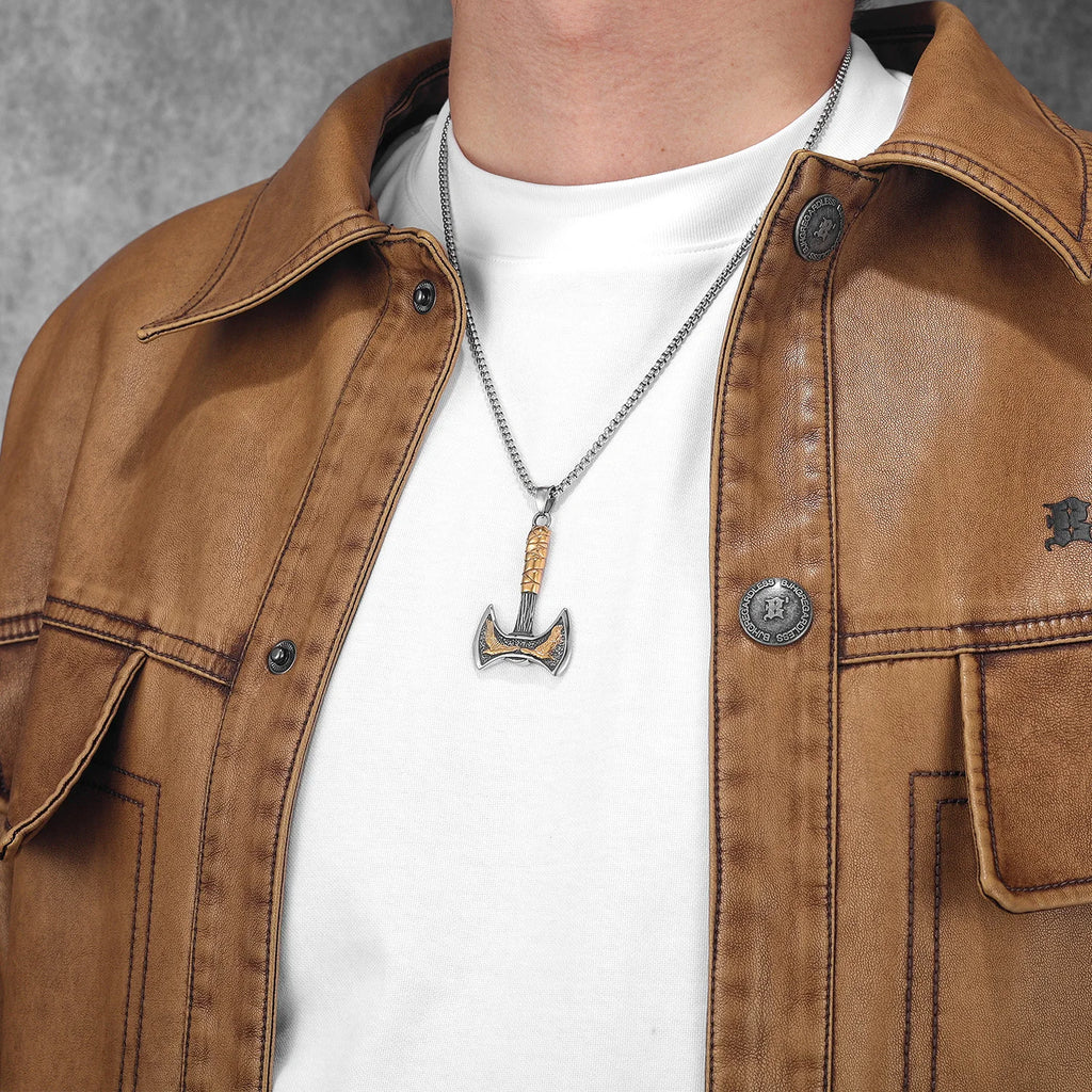 Viking Phoenix Axe Men Necklaces Stainless Steel Pendant Chain Women Punk Fashion Jewelry New In Accessories Gifts Wholesale