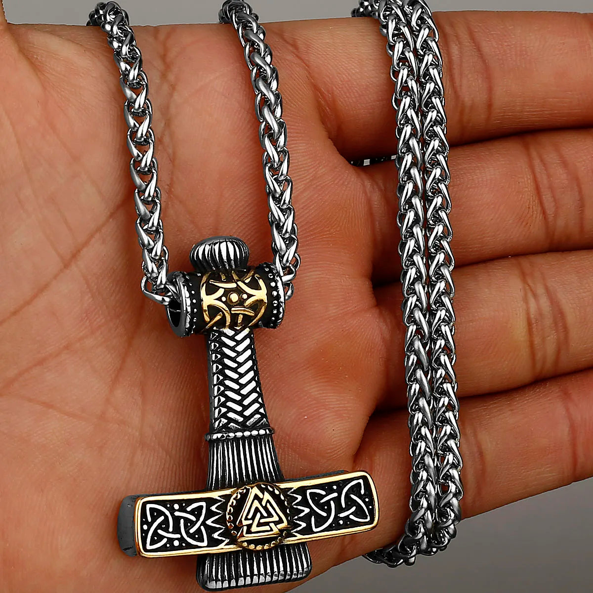 Original Viking Stainless Steel Thor Hammer Multiple Styles Domineering Unisex Necklace Pendant Boyfriend Gift