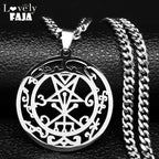 Lilith Sigil Silver Pendant Necklace — Stainless Steel
