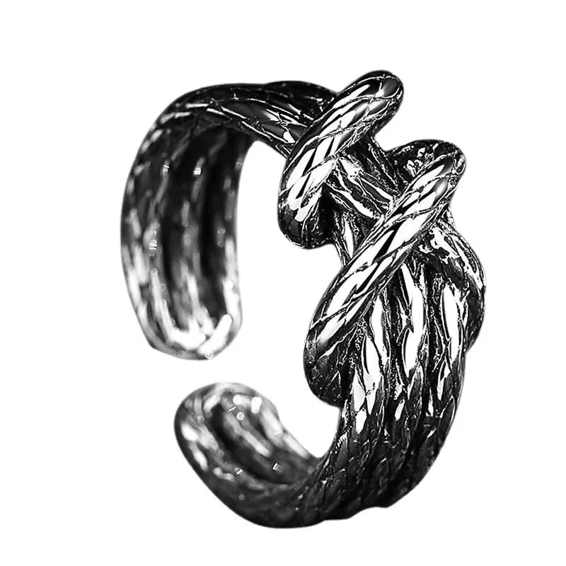 Steel Ring Japanese Korean Versatile Trend Weaving