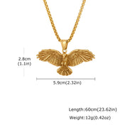 Stainless Steel Eagle Pendant Necklace Gold & Silver