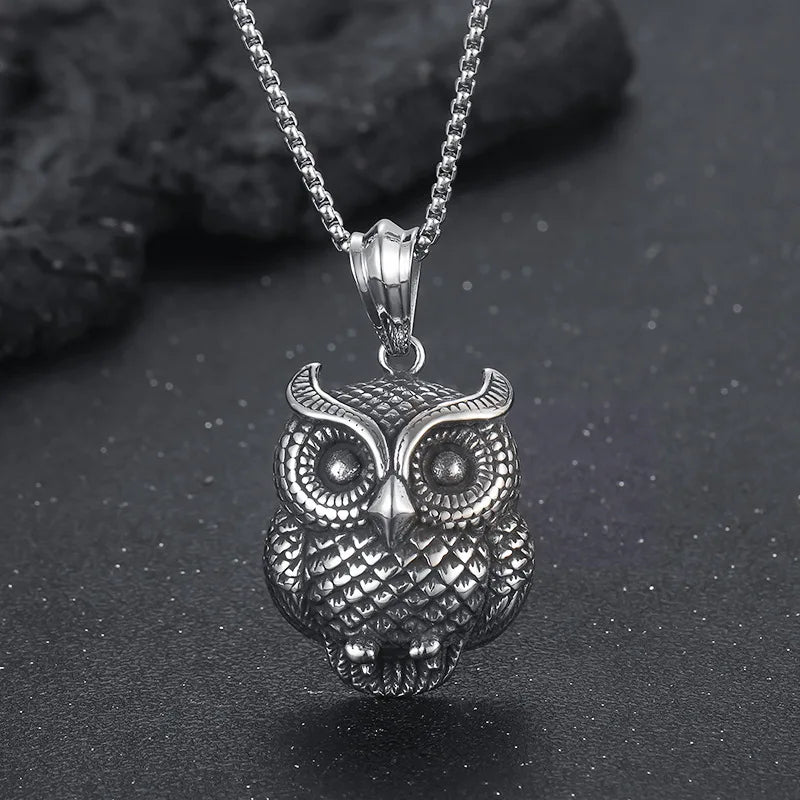 Punk classic animal pendant accessory Stainless steel stylish male Owl pendant