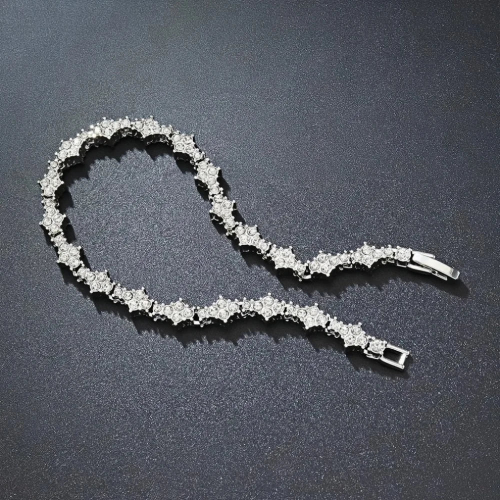 Flowers Zircon Crystal Bracelet — Gold