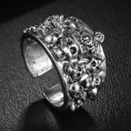 Men Gothic Skull Head Rings Skeleton Punk Hip Hop Black Cool For Male Boy Jewelry Creativity Gift Wholesale