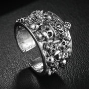 Men Gothic Skull Head Rings Skeleton Punk Hip Hop Black Cool For Male Boy Jewelry Creativity Gift Wholesale