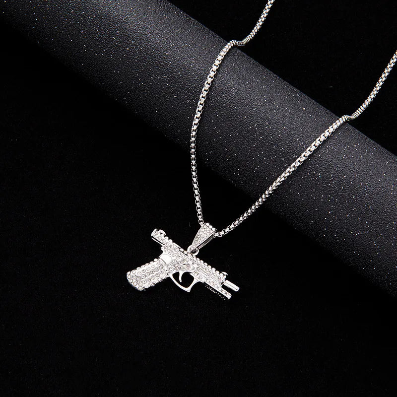 Pistol Steel Pendant Retro