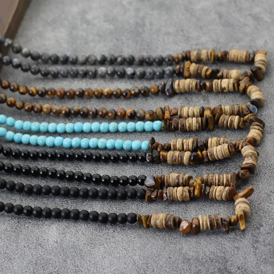 Wood Beads Pendant Necklace — 20"