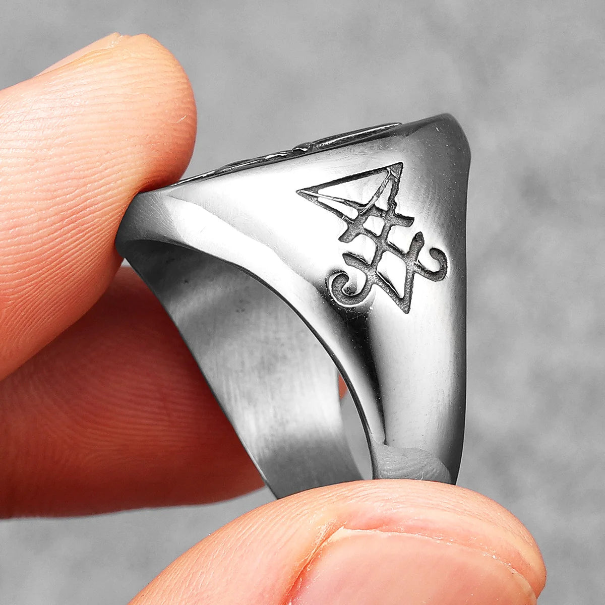Satan Rune Ring Stainless Steel
