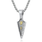 Men's Stainless Steel Ankh Cross Spearhead Pendant Necklaces Fashion Vintage Eye of Horus Necklace Punk Amulet Jewelry