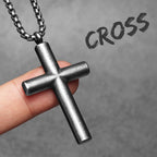 Cross Pendant Necklace Stainless Steel Minimal