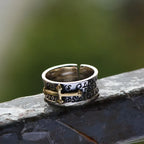 Retro Cross Graffiti Ring For Men Women Punk Gothic Adjustable Ring Rock Hiphop Unisex Jewelry Accessories Man Gift