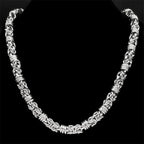 Thick Byzantine Chain Necklace & Bracelet — Stainless Steel