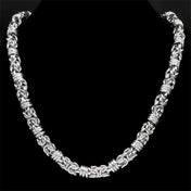 Thick Byzantine Chain Necklace & Bracelet — Stainless Steel