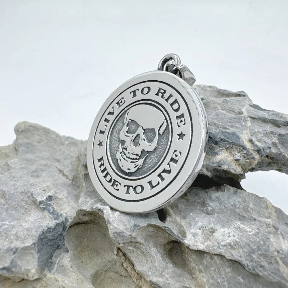Punk Skull Stainless Steel Pendant Necklace