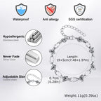 Rock Punk Thorn Knot Chain Bracelet for Men,Hip Hop Stainless Steel Adjustable Chain Wristband,Birthday Male Jewelry