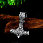 BEIER thor's hammer mjolnir pendant necklace viking scandinavian norse viking necklace with stainless steel chain
