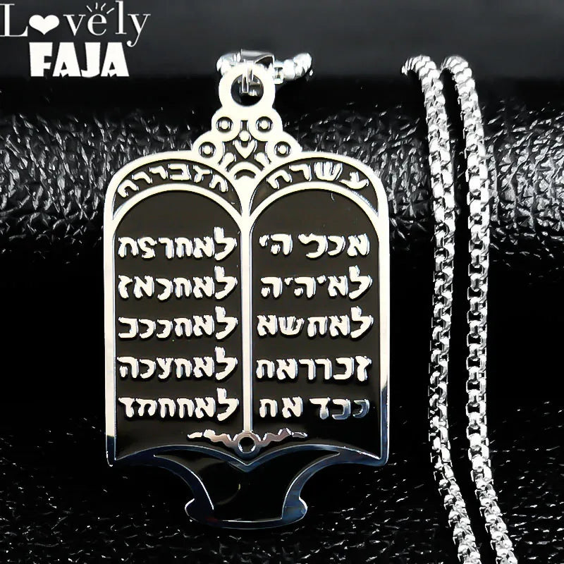 Hebrew Prayer Torah Scroll Necklace — SS