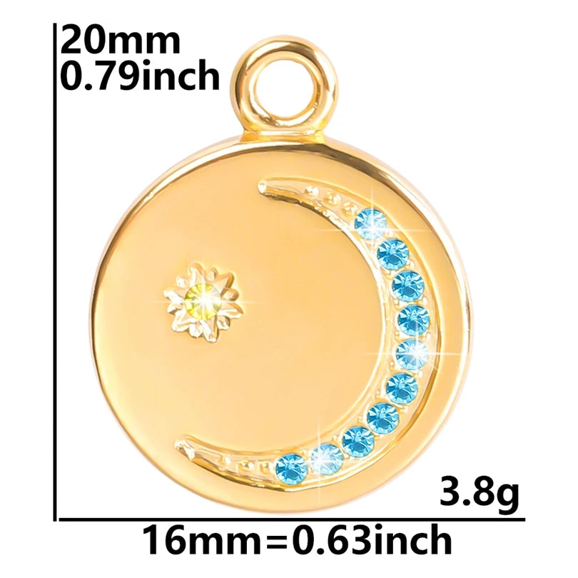 7Pcs No Fade Stainless Steel Wicca Moon Sun Egyptian Ankh Life Cross Pendant DIY Fatima Hand Turkish Evil Eye кулон Jewelry
