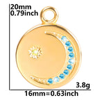 7Pcs No Fade Stainless Steel Wicca Moon Sun Egyptian Ankh Life Cross Pendant DIY Fatima Hand Turkish Evil Eye кулон Jewelry