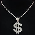 Men Women Hip Hop Dollar Pendant Necklace with 13mm Cuban Chain Hiphop Iced out pendants Necklaces Fashion Punk Jewelry