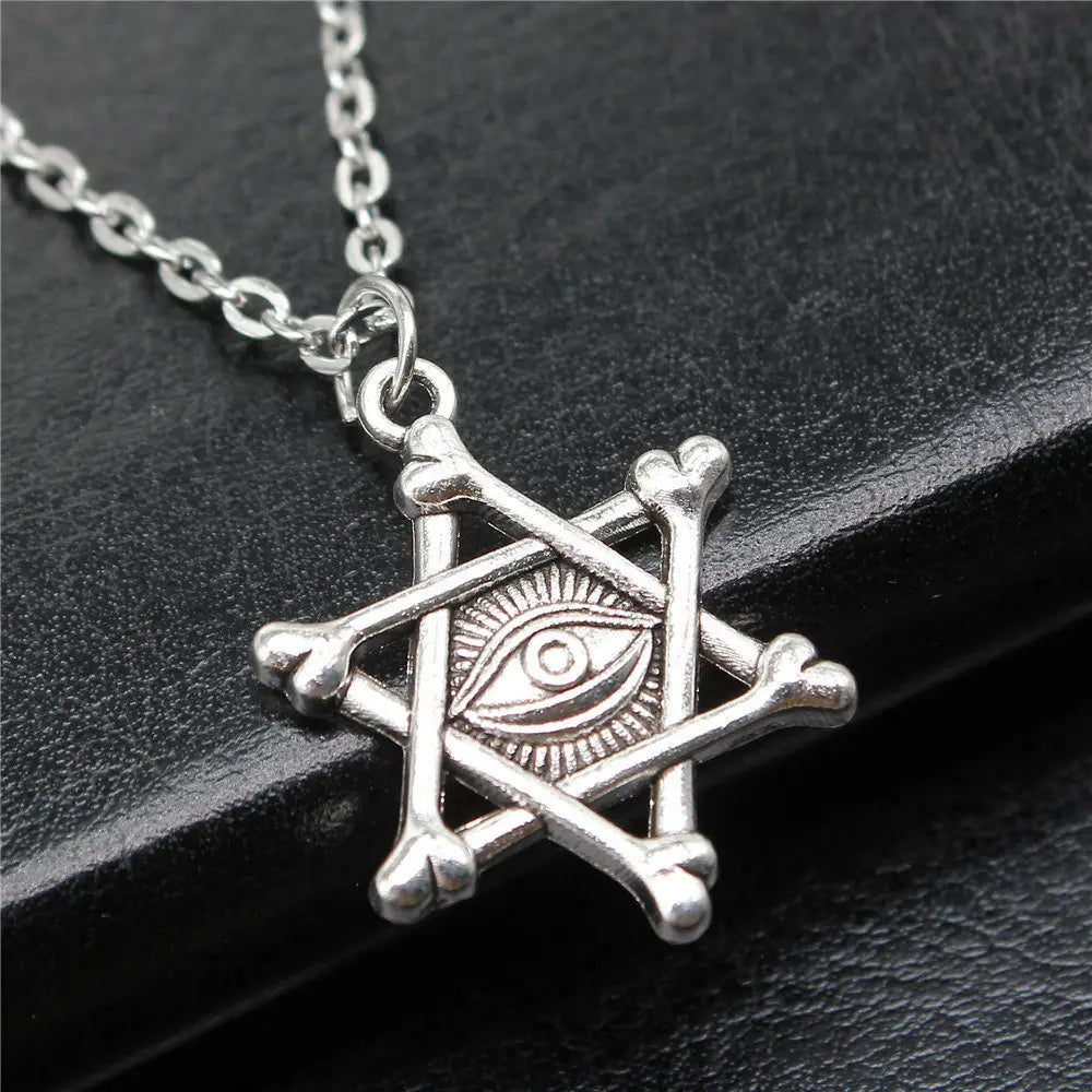 Hand and Eye Talisman Amulet Necklace — 43cm Chain
