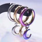 Moon Dangle Huggie Hoop Earrings, Multi-Style — Stainless Steel