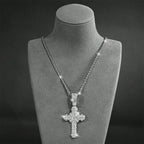 Iced Out Jesus Cross Cuban Pendant — Gold