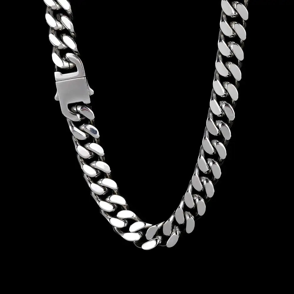 Popular Hip Hop Necklace Gold Plated Stainless Steel Cuban Link Chain Necklace Jewelry For Men