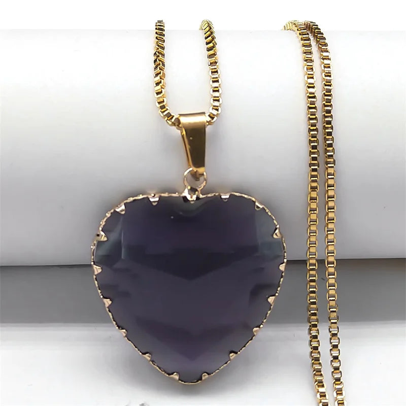 Gothic Heart Pendant Choker Necklace — Stainless Steel
