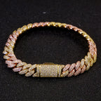 Rose Gold Cuban Chain Necklace Iced Out 10MM