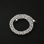 Iced Out Byzantine Chain Necklace & Bracelet — Stainless Steel