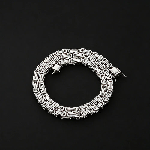 Byzantine King Chain Iced Out Stainless Steel Necklace Bracelet Hip Hop Waterproof Jewelry Men Women Wholesale Party Gift MOQ 20