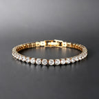 2026 New Hiphop Tennis Bracelets for Men Women Luxury Iced Out 4mm Zircon Crystal Gold Color Hand Chain Hippie Jewelry Gift