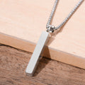 Vertical Bar Box Chain Pendant — Stainless