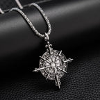 Gothic Viking Rune Amulet Cross Pendant Necklace — Zinc Alloy