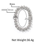 Uwin 11.5mm Cross Link Chain Bracelet For Women Men Iced Out Cubic Zirconia Cross Cuff Bracelet Anklet Hiphop Jewelry