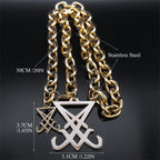 Lucifer Sigil Pendant Necklace — Stainless Steel