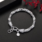 Fine luxury Silver original dragon head Chain bracelets for men's fashion jewelry party wedding Holidays gifts