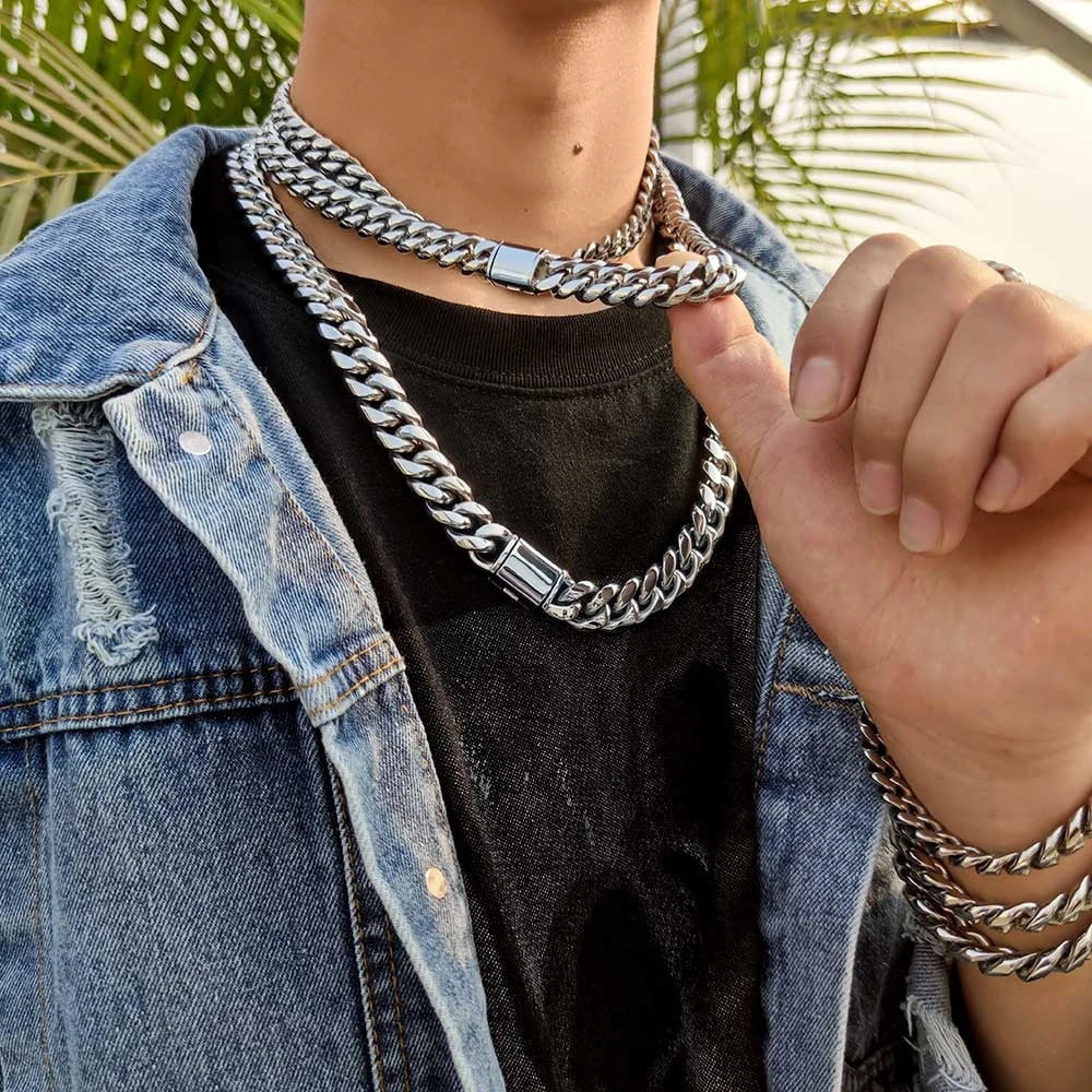 Black Cuban Chain Stainless Steel 8/10/12/14MM