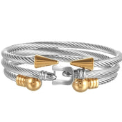 3-Piece Arrow Cuff Bracelet Set — Stainless Steel