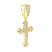 Iced Out Silver CZ Cross Jesus Pendant Necklace