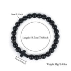 Crucifix Beaded Prayer Bracelet Stretch Religious Wristband